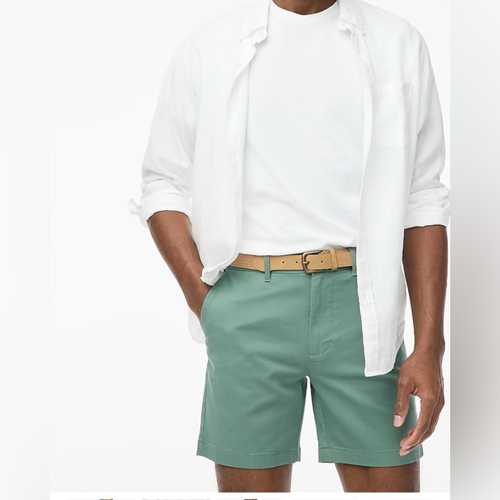 J. Crew 7" Stretch Chino Shorts Men's sz 38 Green Best Seller